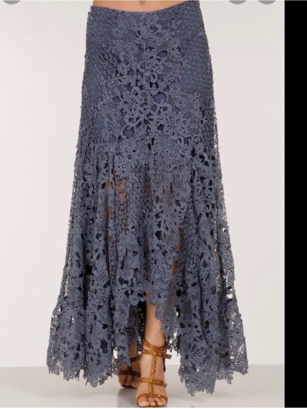 Boston Proper Women's Navy Crochet Lace Maxi Skirt